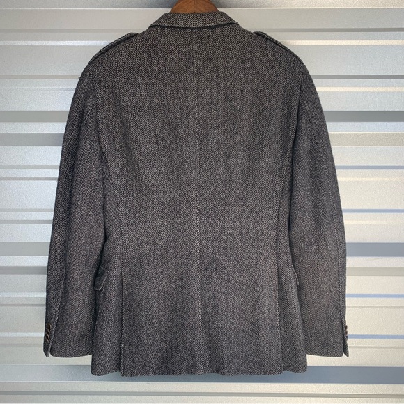Banana Republic Blazer Wool Mens 40R Sports Jacket Gray Herringbone Tailored Fit - Picture 2 of 8